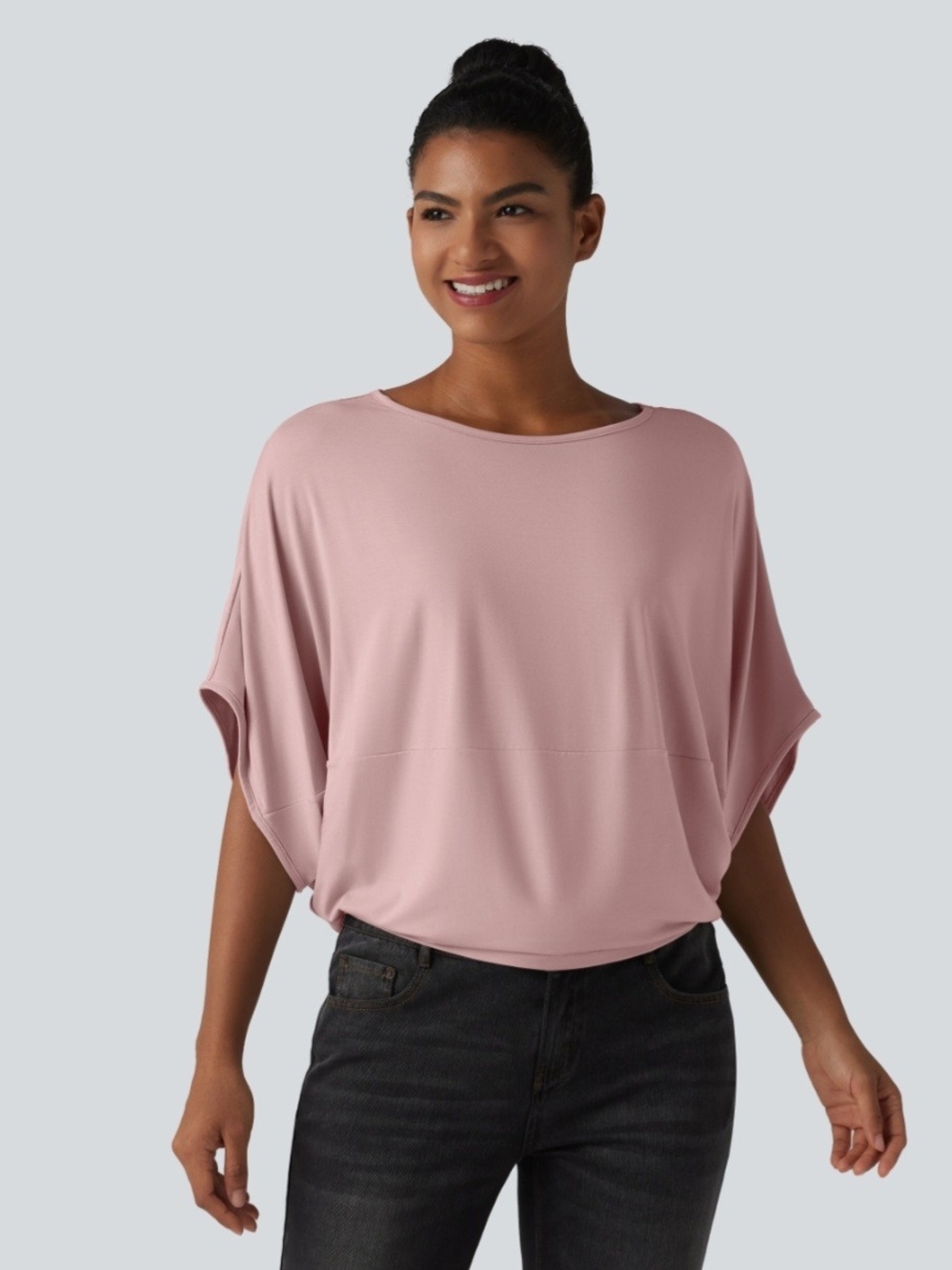 Halara Round Neck Batwing Relaxed Top